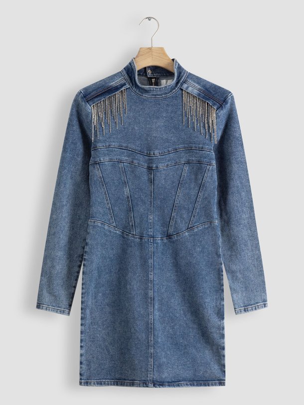 Ontdek de Frilly denim jurk van Gestuz in de kleur blauw bij Orangebag. Op werkdagen voor 21:45 besteld, morgen in huis.