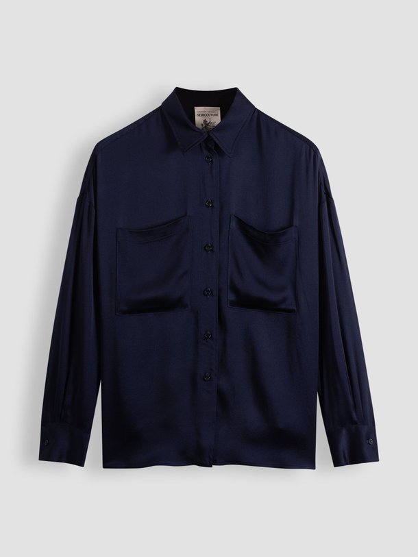 Ontdek de Zijdemix blouse van Semicouture in de kleur donkerblauw bij Orangebag. Op werkdagen voor 21:45 besteld, morgen in huis.