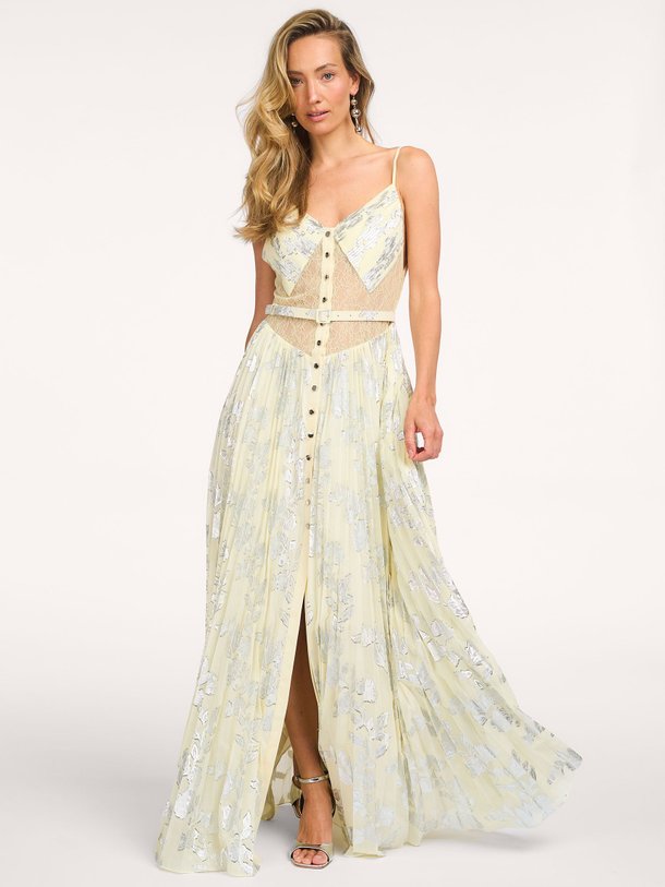 Ontdek de Geweven maxi jurk van Self Portrait in de kleur Geel bij Orangebag. Op werkdagen voor 21:45 besteld, morgen in huis.