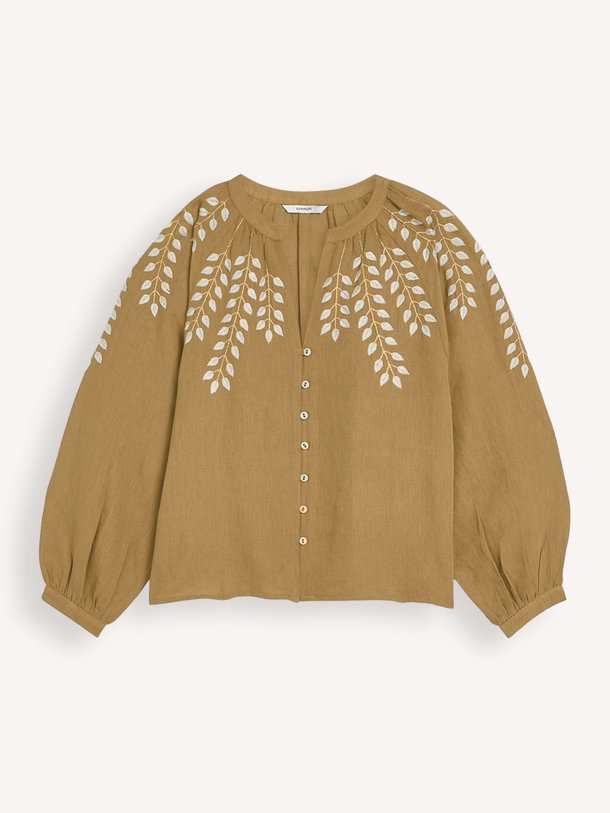 Ontdek de Katoenmix blouse met borduursel van Summum in de kleur Kaki bij Orangebag. Op werkdagen voor 21:45 besteld, morgen in huis.