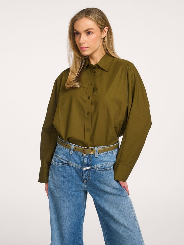 Ontdek de Organic cotton blouse van Closed in de kleur Olijfgroen bij Orangebag. Op werkdagen voor 21:45 besteld, morgen in huis.