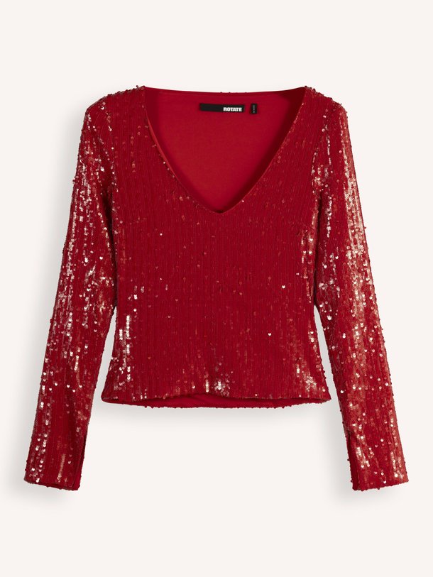 Rotate Birger Christensen Mesh Top Met Pailletten - Rood Ontdek de Mesh top met pailletten van Rotate Birger Christensen in de kleur rood bij Orangebag. Op werkdagen voor 21:45 besteld, morgen in huis.