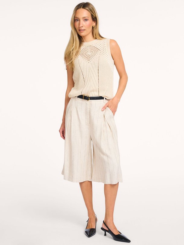 Ontdek de Frog katoen/linnenmix krijstreep short van La Fee Maraboutee in de kleur Beige bij Orangebag. Op werkdagen voor 21:45 besteld, morgen in huis.