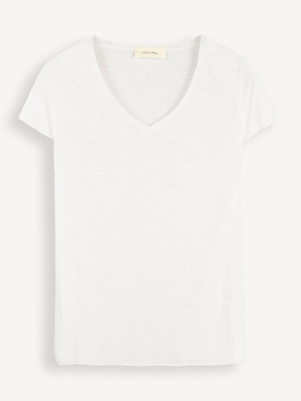 Ontdek de Jacksonville katoenmix slub T-shirt met V-hals van American Vintage in de kleur wit bij Orangebag. Op werkdagen voor 21:45 besteld, morgen in huis.