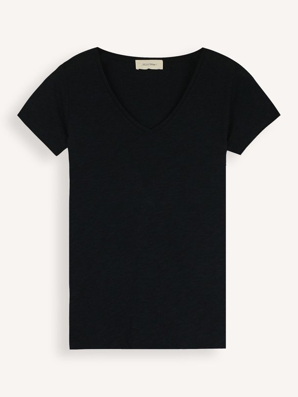 Ontdek de Jacksonville katoenmix slub T-shirt met V-hals van American Vintage in de kleur zwart bij Orangebag. Op werkdagen voor 21:45 besteld, morgen in huis.