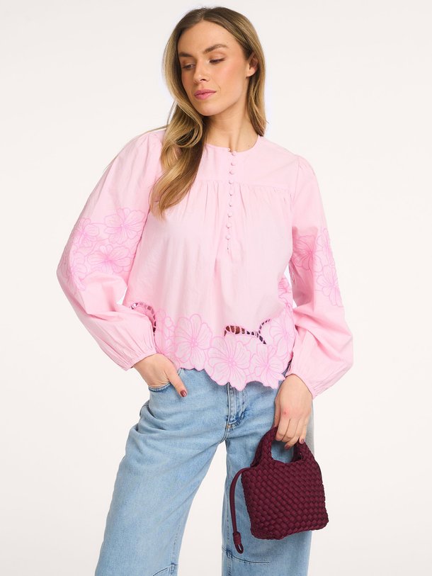 Ontdek de Elinor katoenen top met borduursel van Second Female in de kleur Roze bij Orangebag. Op werkdagen voor 21:45 besteld, morgen in huis.