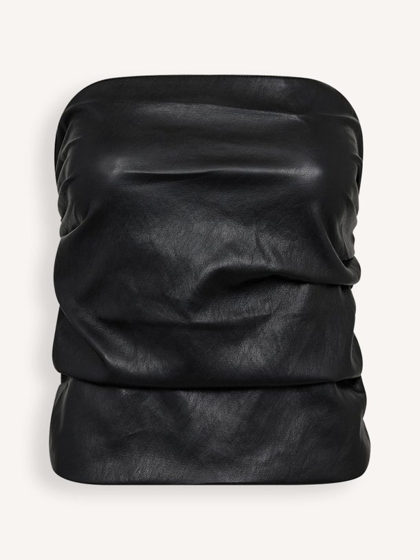 Ontdek de Gitt leatherlook strapless top van Co'Couture in de kleur Zwart bij Orangebag. Op werkdagen voor 21:45 besteld, morgen in huis.