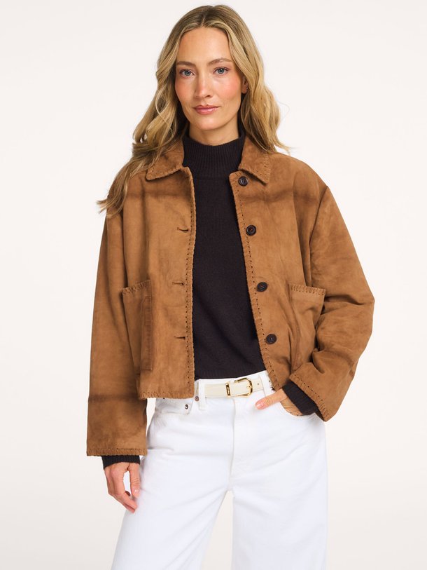 Ontdek de Ilya suède jack van Studio AR in de kleur Cognac bij Orangebag. Op werkdagen voor 21:45 besteld, morgen in huis.