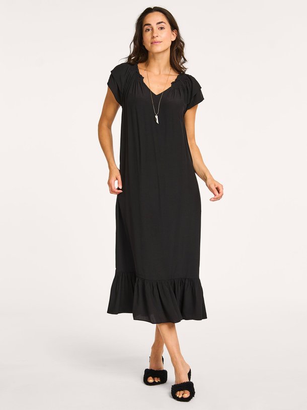 Ontdek de Sunrise viscosemix jurk van Co'Couture in de kleur zwart bij Orangebag. Op werkdagen voor 21:45 besteld, morgen in huis.