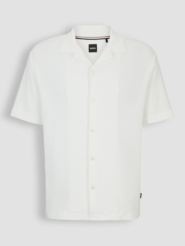 Boss Powell - Katoenen Polo Met Structuur - Ecru Ontdek de Powell katoenen polo met structuur van Boss in de kleur ecru bij Orangebag. Op werkdagen voor 21:45 besteld, morgen in huis.