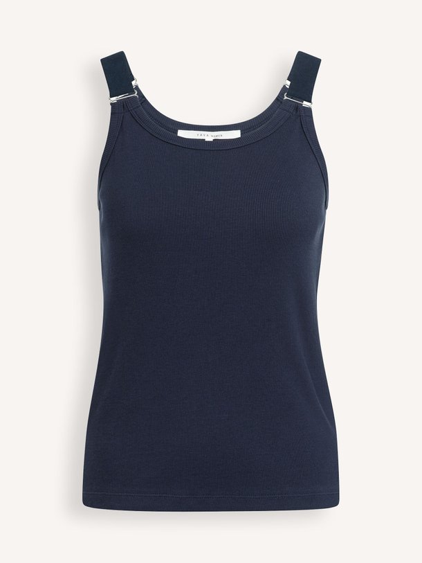 Ontdek de Katoenmix rib top van Yaya in de kleur Donkerblauw bij Orangebag. Op werkdagen voor 21:45 besteld, morgen in huis.