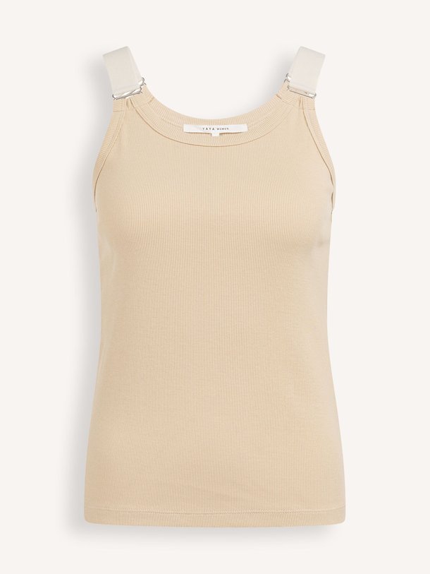 Ontdek de Katoenmix rib top van Yaya in de kleur Beige bij Orangebag. Op werkdagen voor 21:45 besteld, morgen in huis.