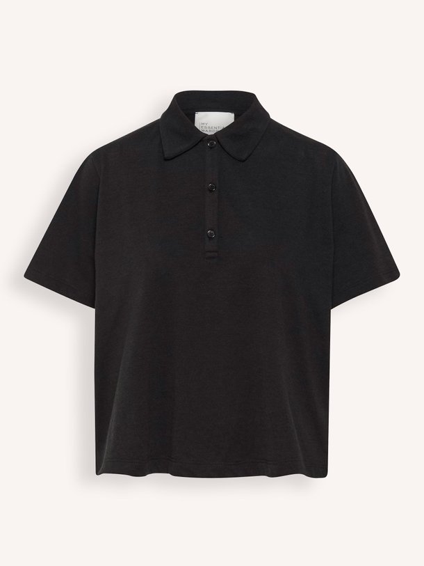 Ontdek de Abby katoenmix polo top van My Essential Wardrobe in de kleur zwart bij Orangebag. Op werkdagen voor 21:45 besteld, morgen in huis.