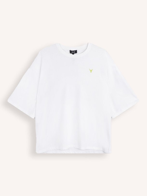 Ontdek de Katoenen logo T-shirt van Alix The Label in de kleur Off-white bij Orangebag. Op werkdagen voor 21:45 besteld, morgen in huis.