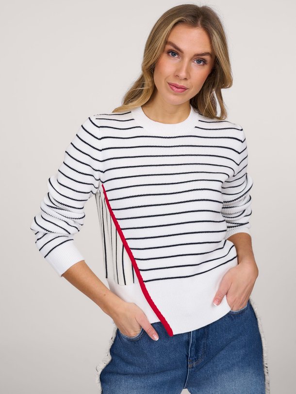 Ontdek de centa organic cotton gestreepte trui van Baum und Pferdgarten in de kleur wit bij Orangebag. Op werkdagen voor 21:45 besteld, morgen in huis.