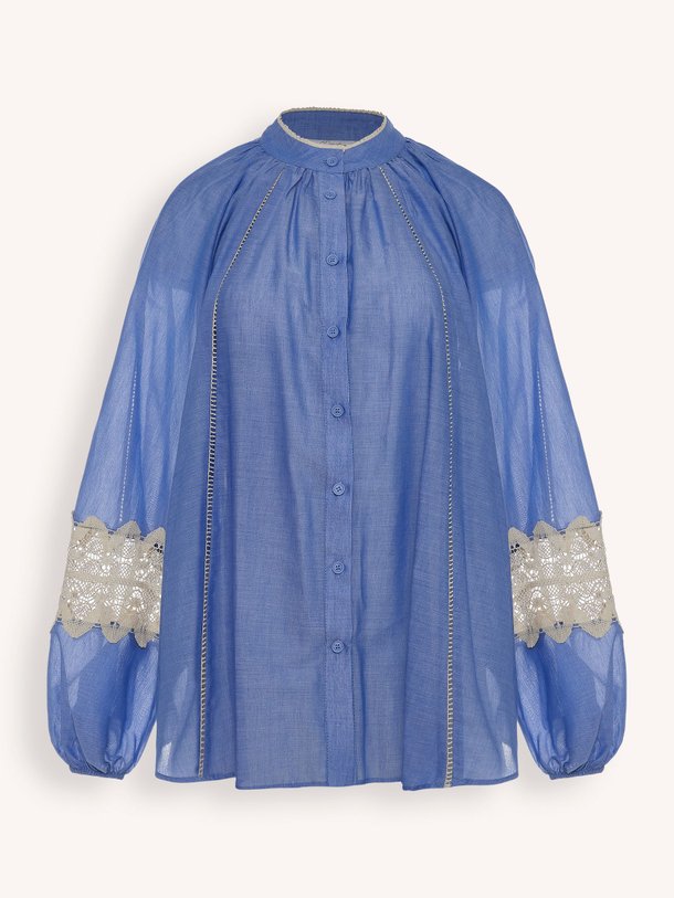 Ontdek de Secret katoenen blouse van Devotion in de kleur Blauw bij Orangebag. Op werkdagen voor 21:45 besteld, morgen in huis.