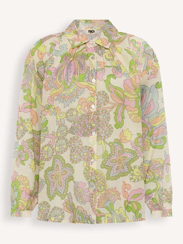 Ontdek de Isnelle katoen/zijdemix blouse met print van Frnch in de kleur groen bij Orangebag. Op werkdagen voor 21:45 besteld, morgen in huis.
