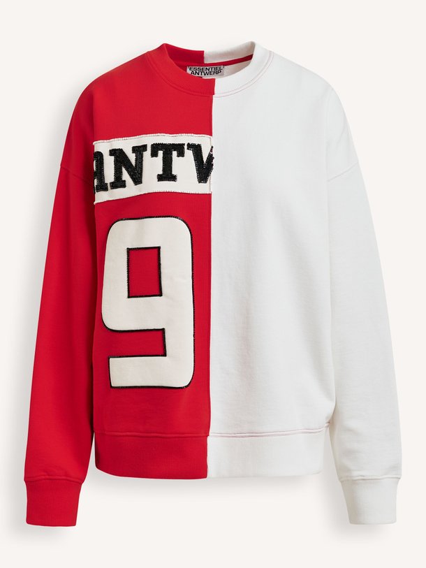 Ontdek de Jame katoenen sweater van Essentiel Antwerp in de kleur Rood bij Orangebag. Op werkdagen voor 21:45 besteld, morgen in huis.