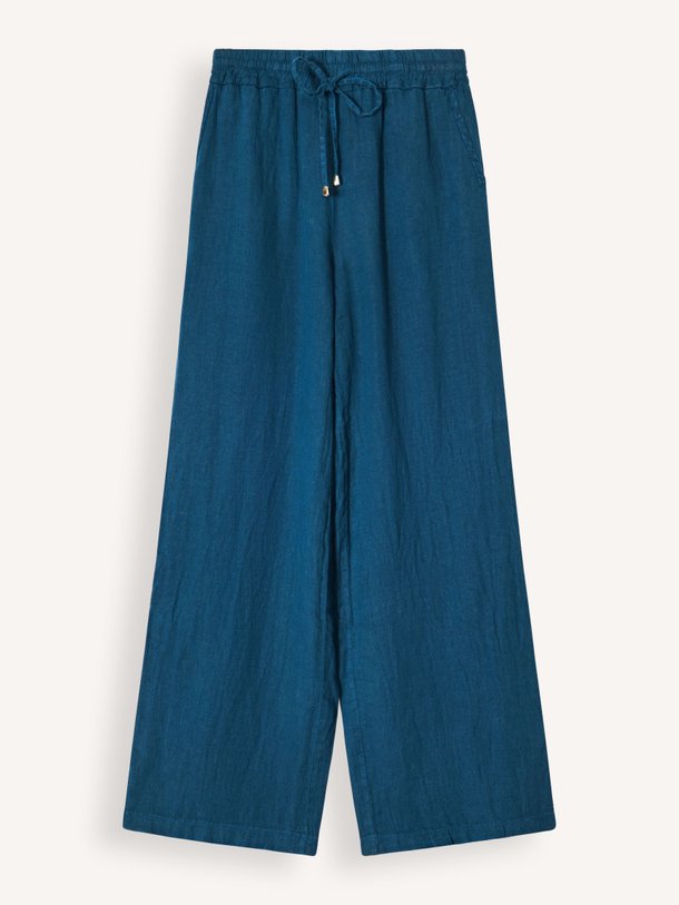 Ontdek de Bacchia linnen broek van La Fee Maraboutee in de kleur Donkerblauw bij Orangebag. Op werkdagen voor 21:45 besteld, morgen in huis.