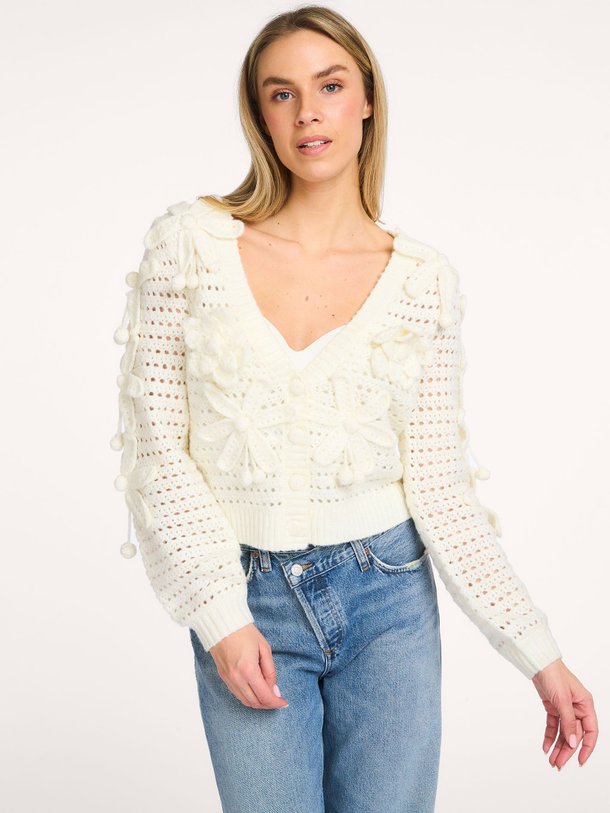 Ontdek de Wolmix vest van Farm Rio in de kleur Off-white bij Orangebag. Op werkdagen voor 21:45 besteld, morgen in huis.