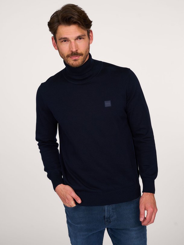 Ontdek de Akiro katoen/cashmeremix coltrui van Boss in de kleur donkerblauw bij Orangebag. Op werkdagen voor 21:45 besteld, morgen in huis.