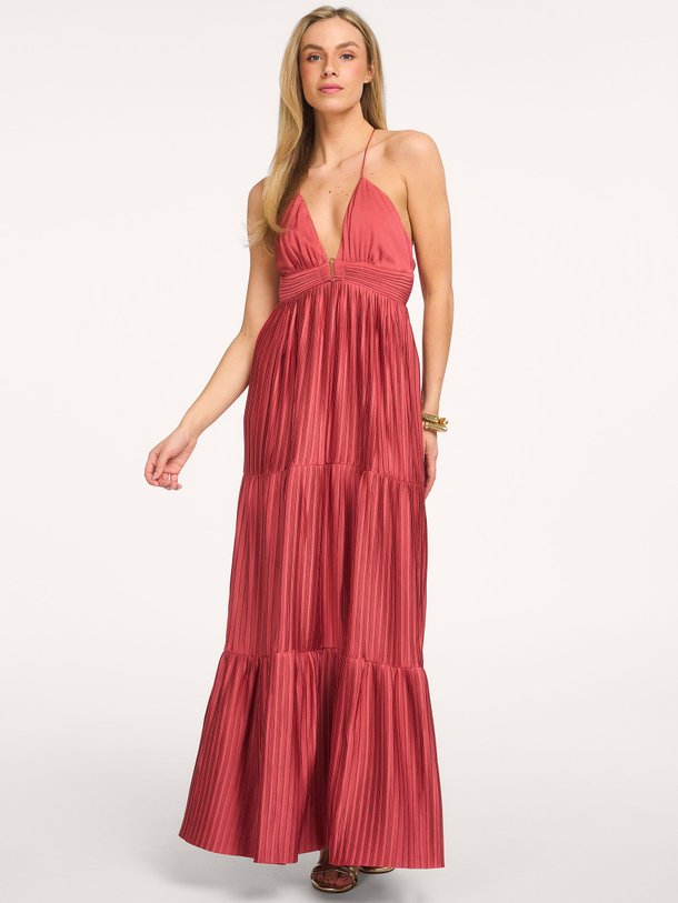 Ontdek de Wasta geweven maxi jurk van ba&sh in de kleur Oud roze bij Orangebag. Op werkdagen voor 21:45 besteld, morgen in huis.