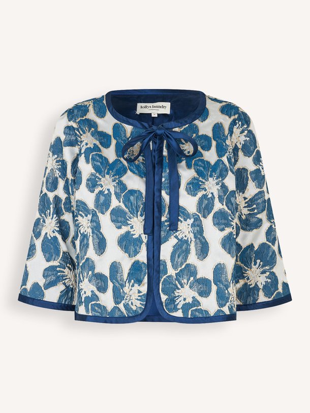 Ontdek de Trine geweven jacquard jasje van Lollys Laundry in de kleur Blauw bij Orangebag. Op werkdagen voor 21:45 besteld, morgen in huis.