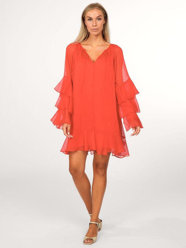 Ontdek de Solstice geweven boho jurk met riem van Dante 6 in de kleur rood bij Orangebag. Op werkdagen voor 21:45 besteld, morgen in huis.