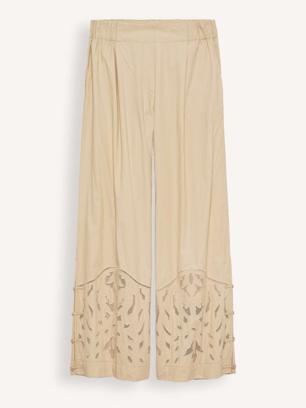 Ontdek de Moonflower organic cotton wide leg broek van Alchemist in de kleur Zand bij Orangebag. Op werkdagen voor 21:45 besteld, morgen in huis.