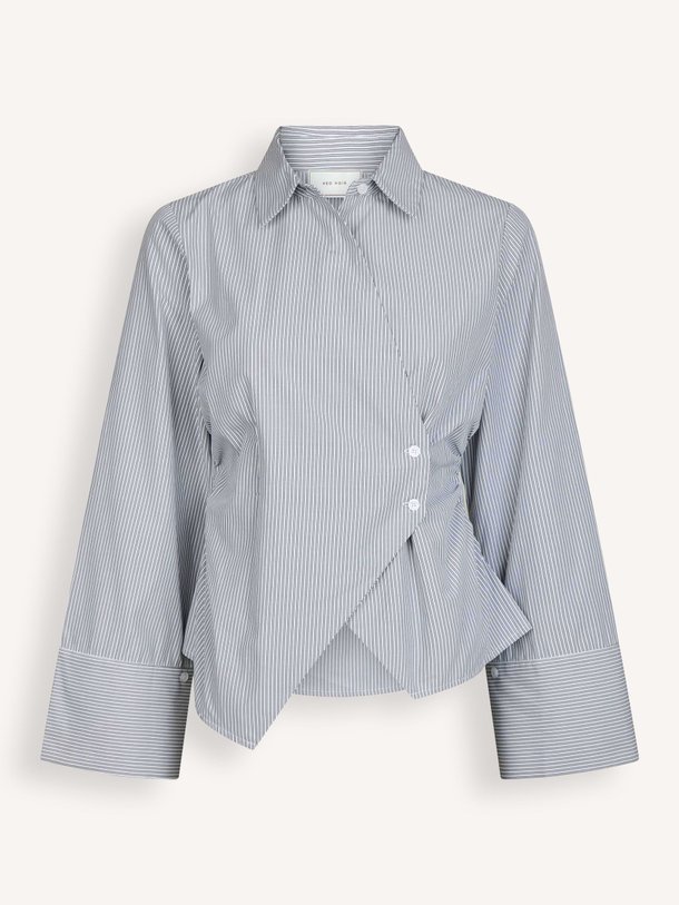 Ontdek de Fenli katoenmix gestreepte overslag blouse van Neo Noir in de kleur Grijs bij Orangebag. Op werkdagen voor 21:45 besteld, morgen in huis.