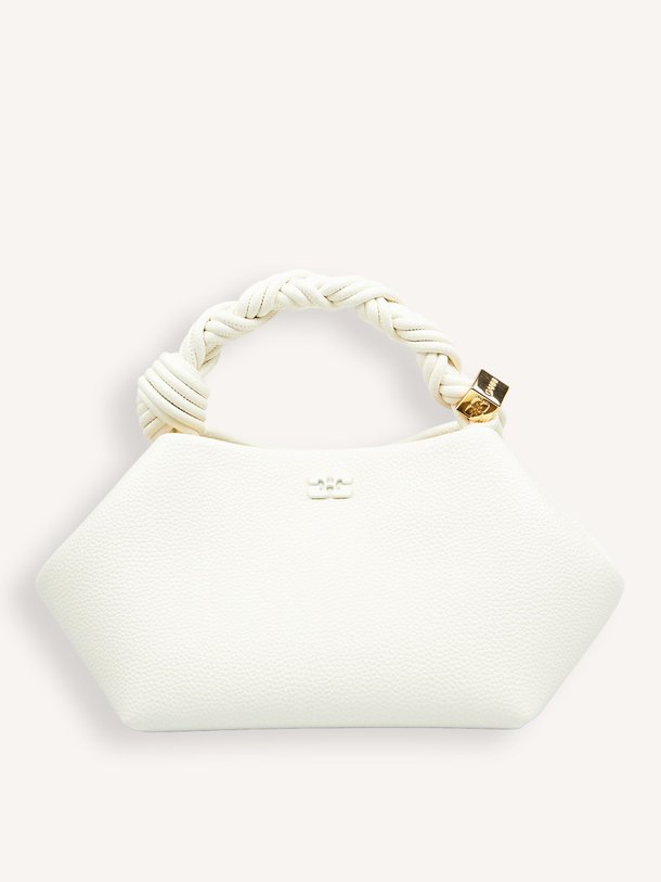 Ontdek de Bou small crossbody bag met reliëf van Ganni in de kleur Off-white bij Orangebag. Op werkdagen voor 21:45 besteld, morgen in huis.