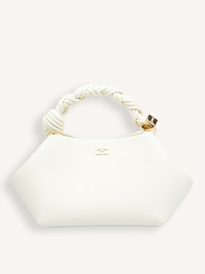 Ontdek de Bou small crossbody bag met reliëf van Ganni in de kleur Off-white bij Orangebag. Op werkdagen voor 21:45 besteld, morgen in huis.