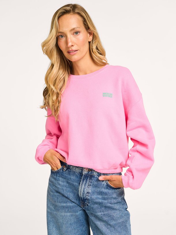 Ontdek de Izubird katoenmix logo sweater van American Vintage in de kleur roze bij Orangebag. Op werkdagen voor 21:45 besteld, morgen in huis.