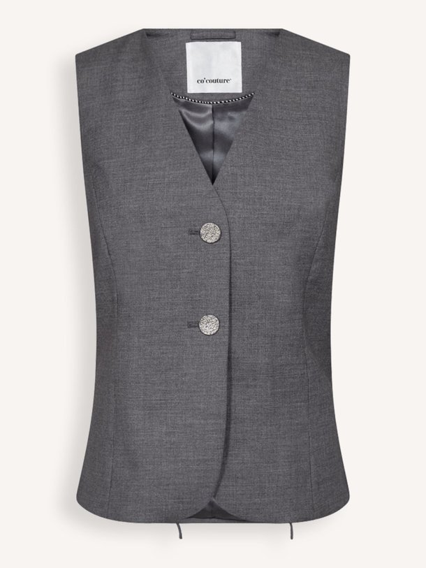 Ontdek de Liam viscosemix gilet van Co'Couture in de kleur Donkergrijs bij Orangebag. Op werkdagen voor 21:45 besteld, morgen in huis.