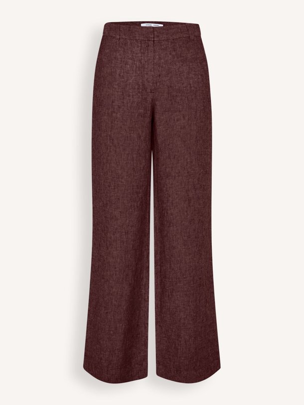 Ontdek de Salara linnen broek van Samsoe Samsoe in de kleur Aubergine bij Orangebag. Op werkdagen voor 21:45 besteld, morgen in huis.