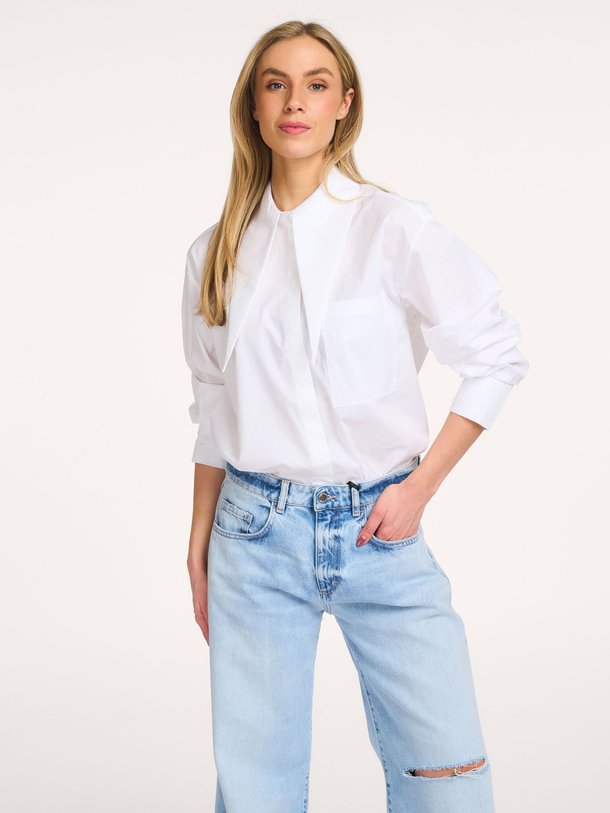 Ontdek de Katoenmix poplin blouse van Copenhagen Muse in de kleur Wit bij Orangebag. Op werkdagen voor 21:45 besteld, morgen in huis.