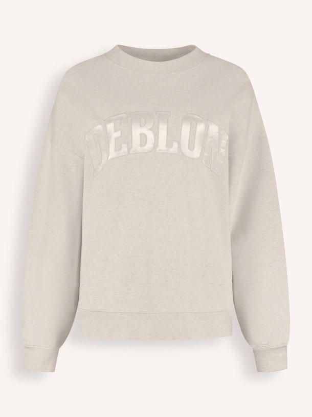 Ontdek de Joëlle katoenen logo sweater van Deblon in de kleur Zand bij Orangebag. Op werkdagen voor 21:45 besteld, morgen in huis.