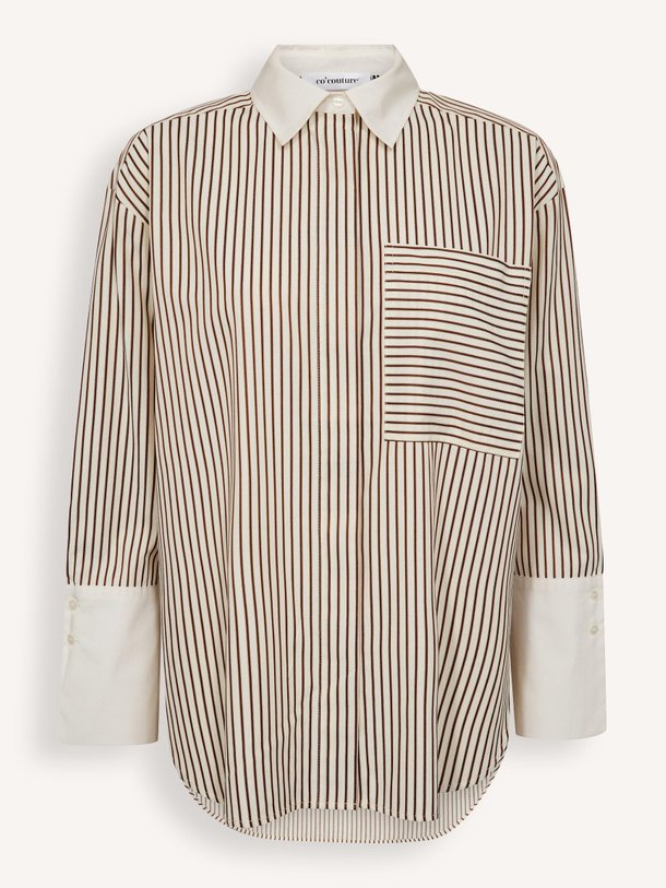 Ontdek de Avara viscosemix gestreepte blouse van Co'Couture in de kleur Bruin bij Orangebag. Op werkdagen voor 21:45 besteld, morgen in huis.