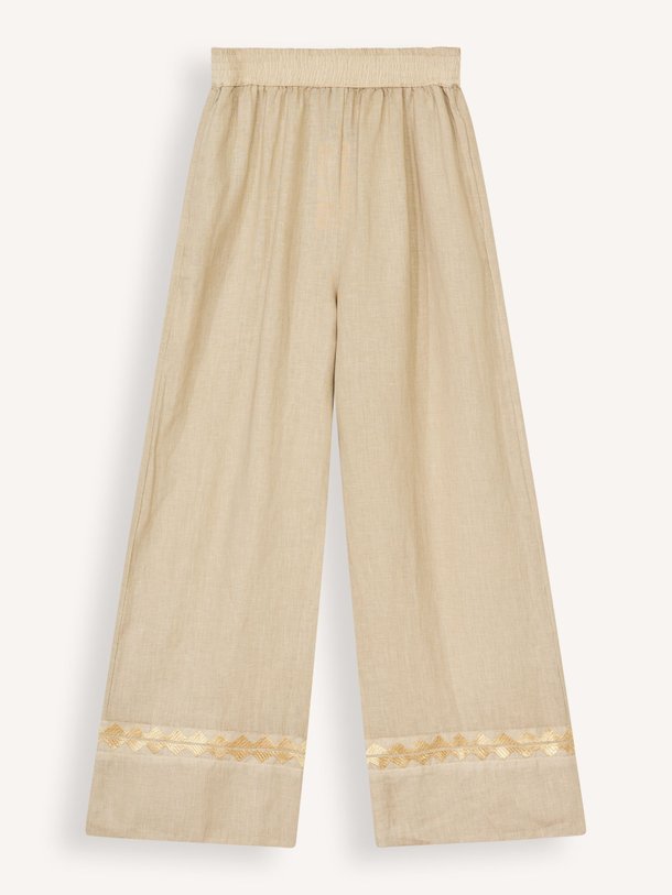 Ontdek de Linnen wide leg broek van Greek Archaic Kori in de kleur beige bij Orangebag. Op werkdagen voor 21:45 besteld, morgen in huis.