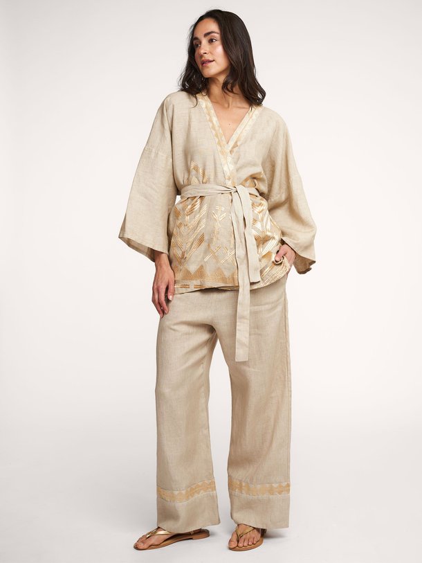 Ontdek de Linnen wide leg broek van Greek Archaic Kori in de kleur beige bij Orangebag. Op werkdagen voor 21:45 besteld, morgen in huis.