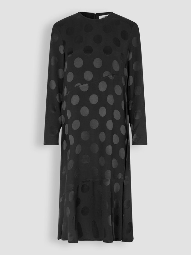 Ontdek de Anne viscose jurk met dessin van Mads Norgaard in de kleur zwart bij Orangebag. Op werkdagen voor 21:45 besteld, morgen in huis.