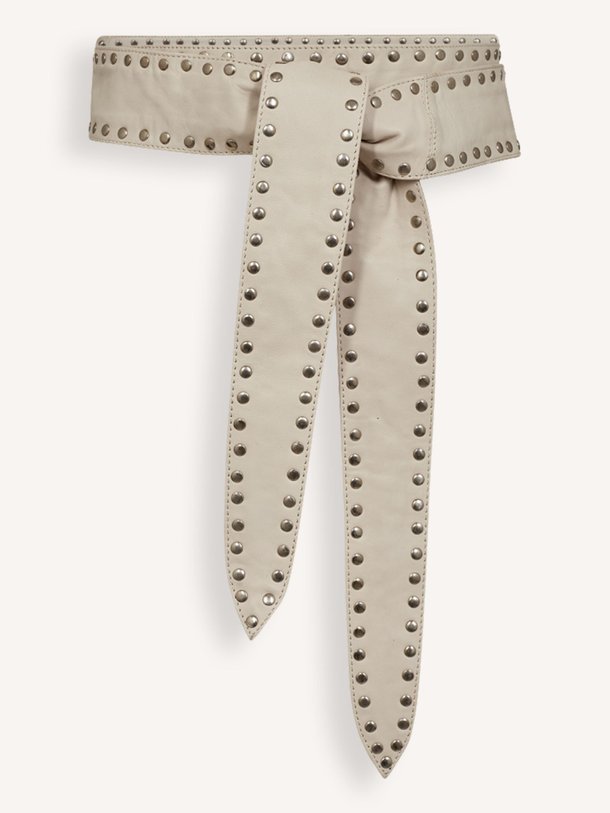 Ontdek de Georgia lederen riem met studs van Co'Couture in de kleur off-white bij Orangebag. Op werkdagen voor 21:45 besteld, morgen in huis.