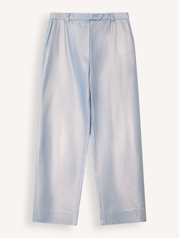 Ontdek de Gons katoenmix broek met coating van Nathalie Vleeschouwer in de kleur Blauw bij Orangebag. Op werkdagen voor 21:45 besteld, morgen in huis.