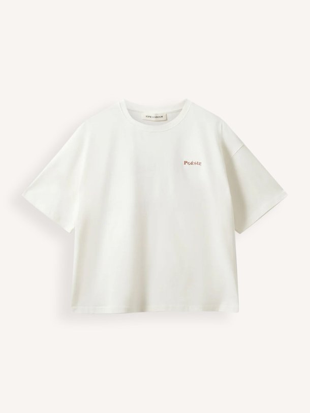 Ontdek de Vera katoenen T-shirt met borduursel van Sofie Schnoor in de kleur Wit bij Orangebag. Op werkdagen voor 21:45 besteld, morgen in huis.