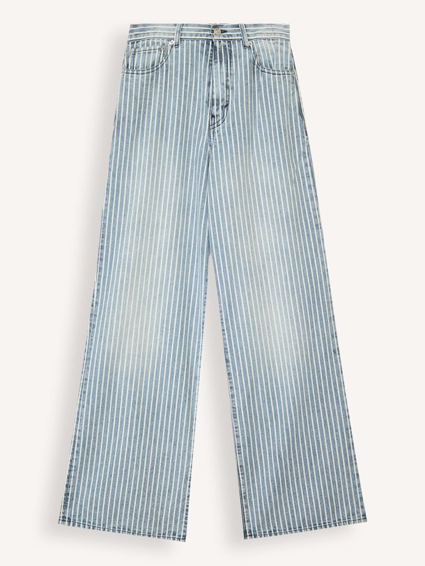 Ontdek de Parthe mid waist loose fit gestreepte jeans van Bellerose in de kleur Blauw bij Orangebag. Op werkdagen voor 21:45 besteld, morgen in huis.