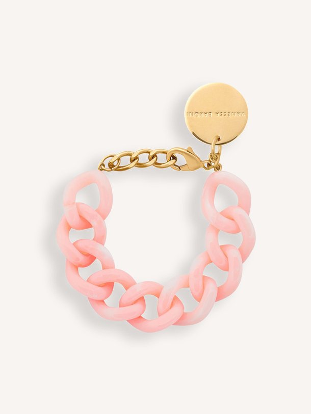 Ontdek de Schakel armband van hars van Vanessa Baroni in de kleur lichtroze bij Orangebag. Op werkdagen voor 21:45 besteld, morgen in huis.