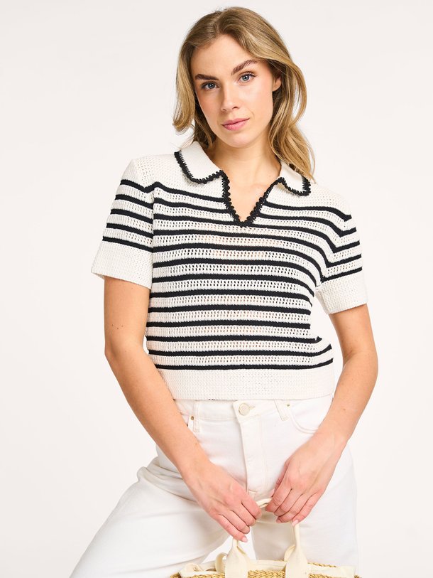 Ontdek de Pabloni katoenmix opengewerkte top van Suncoo in de kleur wit bij Orangebag. Op werkdagen voor 21:45 besteld, morgen in huis.