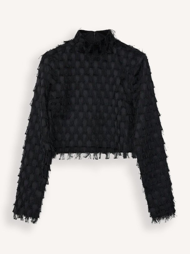 Ontdek de Lynette katoenmix top met franjes van DAY Birger et Mikkelsen in de kleur zwart bij Orangebag. Op werkdagen voor 21:45 besteld, morgen in huis.