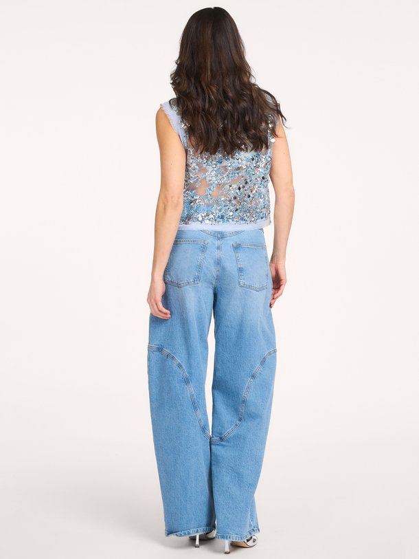 Ontdek de Manira mesh top met pailletten van Baum und Pferdgarten in de kleur Blauw bij Orangebag. Op werkdagen voor 21:45 besteld, morgen in huis.