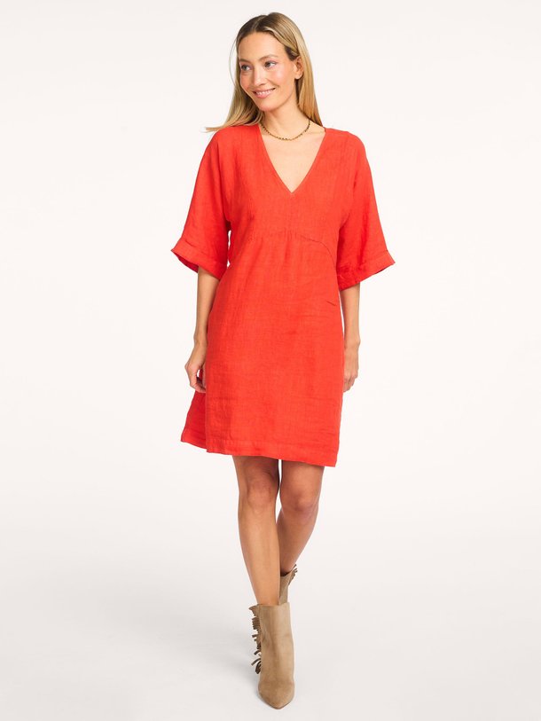 Ontdek de Flavie linnen jurk van La Fee Maraboutee in de kleur Oranje bij Orangebag. Op werkdagen voor 21:45 besteld, morgen in huis.